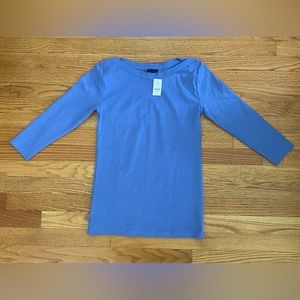 Ann Taylor Long Sleeve Tee Women’s Medium Purple Round Neck Slim Fit Shirt NWT